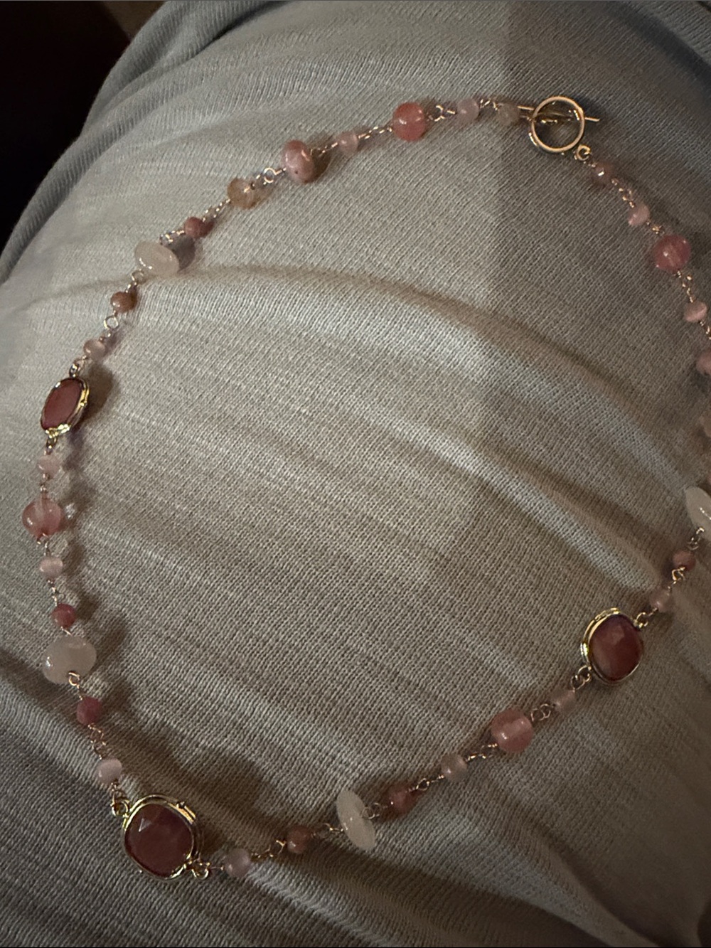 Stunning Toggle Rhodochrosite Necklace